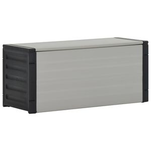 vidaXL Cesto de res&iacute;duos para jardim 85x34x40 cm cinzento