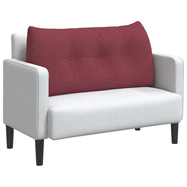 vidaXL Travesseiro para Costas Vinho Vermelho 100 x 24 x 50 cm tecido