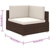 vidaXL 6 pcs conjunto lounge jardim c/ almofad&otilde;es vime PE castanho