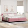 vidaXL Cama Box Spring LED com colch&atilde;o Rosa 200 x 200 cm Veludo