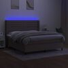 vidaXL Cama box spring colch&atilde;o/LED 180x200cm tecido cinza-acastanhado