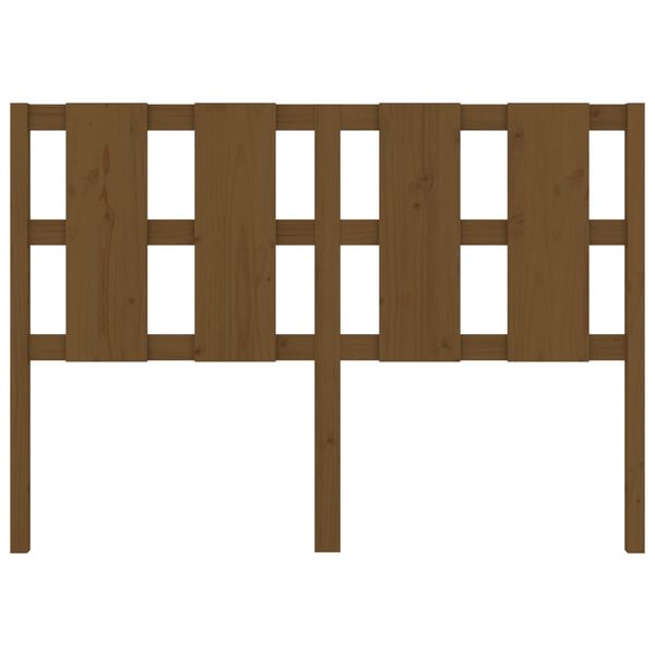 vidaXL Cabeceira de cama 125,5x4x100 cm pinho maci&ccedil;o castanho mel