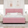 vidaXL Cama Box Spring LED com colch&atilde;o Rosa 180 x 200 cm Veludo