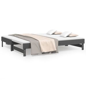 vidaXL Sof&aacute;-cama de puxar 2x(90x200) cm pinho maci&ccedil;o cinza