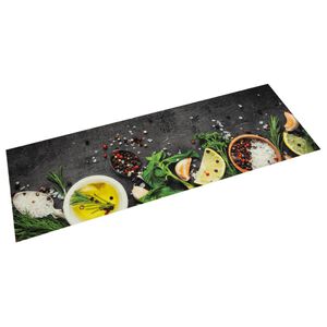 vidaXL Tapete de cozinha lav&aacute;vel 45x150 cm veludo padr&atilde;o especiarias