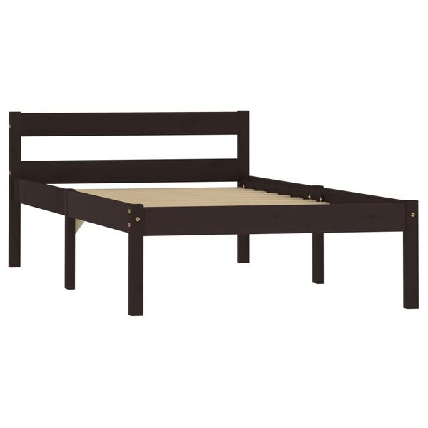 vidaXL Estrutura de cama c/ 2 gavetas 90x200 cm pinho castanho-escuro