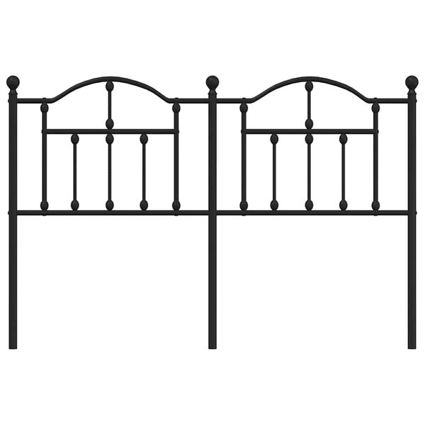 vidaXL Cabeceira de cama 135 cm metal preto