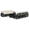 vidaXL Conjunto de Sof&aacute; de Jardim 9 unid. Preto e Branco Creme vime PE
