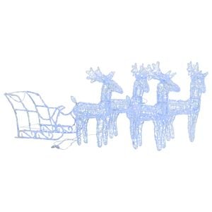 vidaXL Decora&ccedil;&atilde;o de Natal renas/tren&oacute; 280x28x55 cm acr&iacute;lico