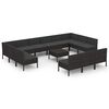 vidaXL 14 pcs conjunto lounge de jardim c/ almofad&otilde;es vime PE preto