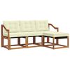 vidaXL Conjunto de Sof&aacute;s para Exterior 4 pcs Natural e Creme