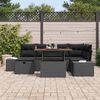 vidaXL Conjunto de Sofá de Jardim 7 pcs Preto vime PE