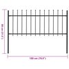 vidaXL Cerca de jardim com topo em forma de lança em aço 181x80 cm, preta