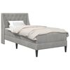 vidaXL Estrutura de cama com colch&atilde;o Cinzento-claro 90 x 190 cm Veludo