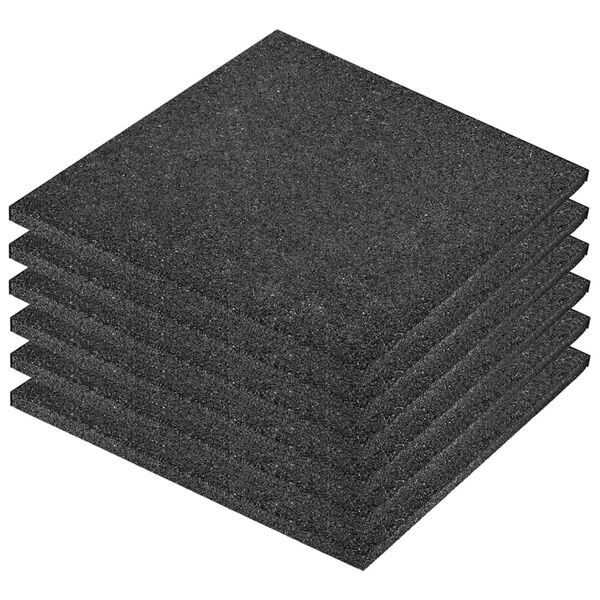 vidaXL Ladrilhos prote&ccedil;&atilde;o contra quedas 6 pcs borracha 50x50x3cm preto