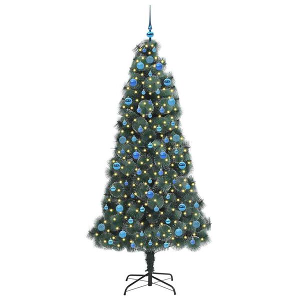 vidaXL &Aacute;rvore de Natal Artificial Pr&eacute;-iluminada com Conjunto de Bolas