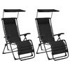 vidaXL Cadeiras de p&aacute;tio dobr&aacute;veis 2 pcs textilene preto
