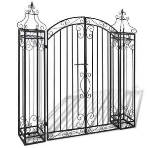 vidaXL Port&atilde;o de jardim ornamental 122x20,5x134 cm ferro forjado