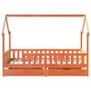 vidaXL Estrutura de cama infantil c/ gavetas 90x190 cm pinho maciço