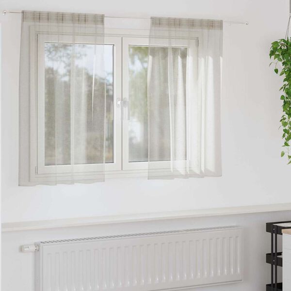 vidaXL Cortina de Voile 2 pcs Creme 140 x 140 cm Poli&eacute;ster