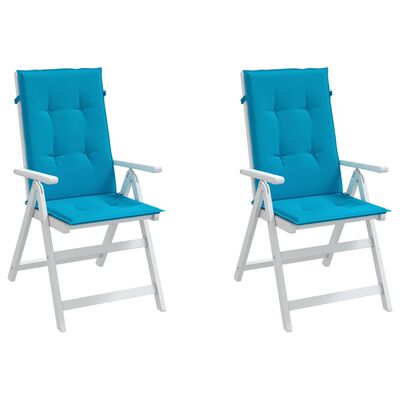 vidaXL Almofadões para cadeiras altas de jardim 2 pcs tecido azul