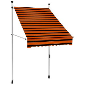 vidaXL Toldo retr&aacute;til manual 100 cm laranja e castanho