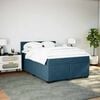 vidaXL Cama com molas/colch&atilde;o 140x190 cm veludo azul-escuro
