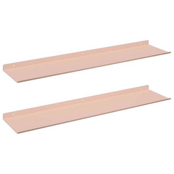 vidaXL Prateleira Flutuante 2 pcs Rosa 80 x 18 x 2,5 cm A&ccedil;o