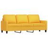 vidaXL 3 pcs conjunto de sof&aacute;s com almofad&otilde;es tecido amarelo-claro