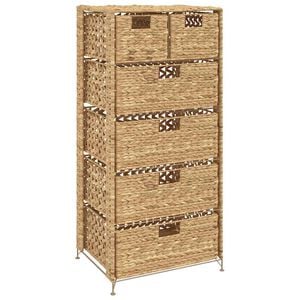vidaXL Unidade de arruma&ccedil;&atilde;o com 6 cestos 47x37x100 cm jacinto de &aacute;gua