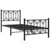vidaXL Estrutura de cama com cabeceira e p&eacute;s 90x200 cm metal preto