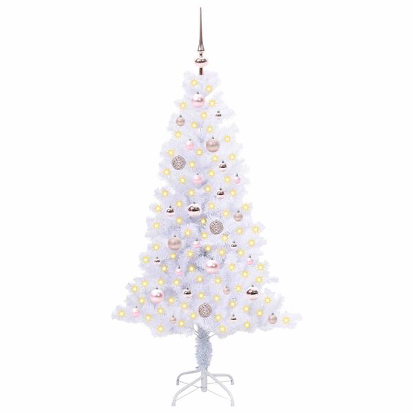vidaXL &Aacute;rvore de Natal Artificial com 150 LEDs Branco 150 cm PVC e A&ccedil;o
