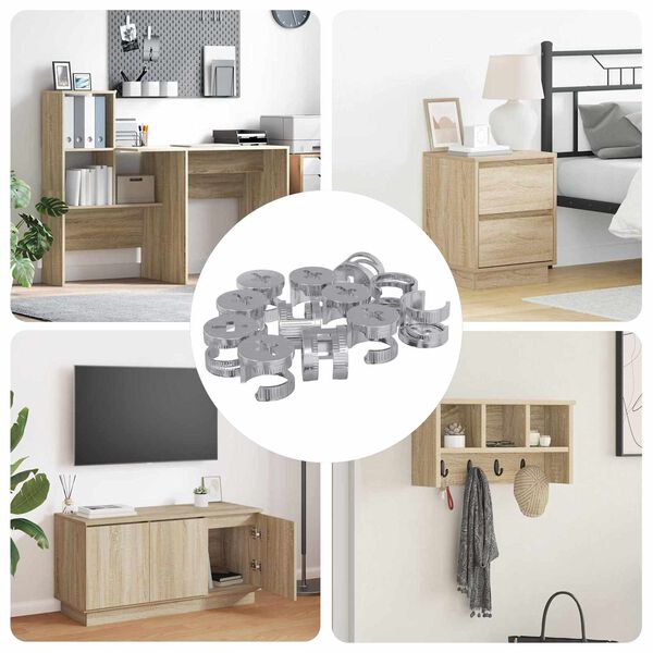 vidaXL Porcas de Fecho Cam 12 pcs Prateado 12 x 10 mm Metal