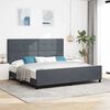 vidaXL Cama Box com cabeceira Cinzento escuro 200 x 200 cm Veludo
