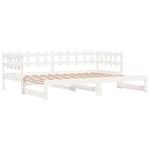 vidaXL Sof&aacute;-cama de puxar 2x(90x200) cm pinho maci&ccedil;o branco