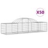 vidaXL Cestos gabi&atilde;o arqueados 50pcs 200x50x40/60 cm ferro galvanizado