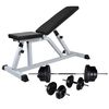 vidaXL Banco muscula&ccedil;&atilde;o c/ conjunto de barras e halteres 60,5 kg