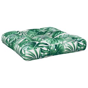 vidaXL Almofad&atilde;o para sof&aacute; de paletes 50x50x12 cm tecido padr&atilde;o folhas