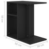 vidaXL Mesa de apoio 50x30x50 cm contraplacado preto