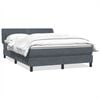 vidaXL Cama com molas/colch&atilde;o 160x210 cm veludo cinzento-escuro