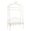 vidaXL Banco de jardim 122 cm ferro branco antigo