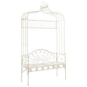 vidaXL Banco de jardim 122 cm ferro branco antigo