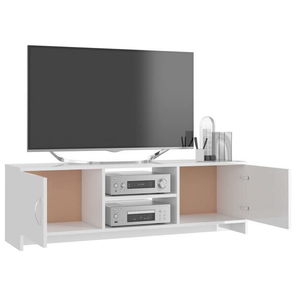vidaXL Móvel de TV 120x30x37,5 cm contraplacado branco brilhante