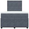 vidaXL Cama boxspring com colch&atilde;o 120x200 cm veludo cinzento-escuro