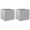 vidaXL Vasos/floreiras 2 pcs 49x47x46 cm a&ccedil;o galvanizado prateado