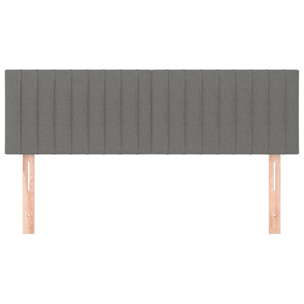 vidaXL Cabeceiras cinzento-escuro 144x5x78/88 cm tecido