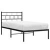 vidaXL Estrutura de cama com cabeceira 90x190 cm metal preto