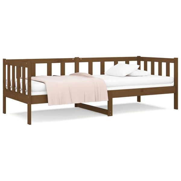 vidaXL Sof&aacute;-cama 80x200 cm madeira de pinho maci&ccedil;a castanho mel