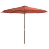 vidaXL Guarda-sol de exterior c/ poste de madeira 350 cm terracota