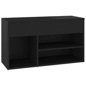 vidaXL Banco sapateira 80x30x45 cm derivados de madeira preto